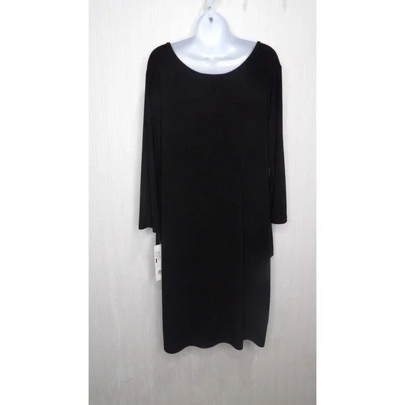 Joseph Ribkoff‎ Little Black Dress LBD Stretch Classic Knee Length New Size 18 Midi